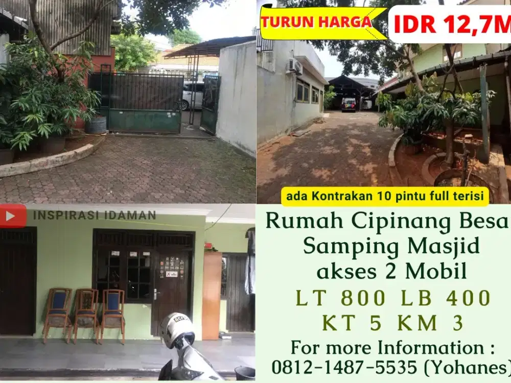 Rumah Cipinang siap Huni Samping Masjid akses 2 Mobil