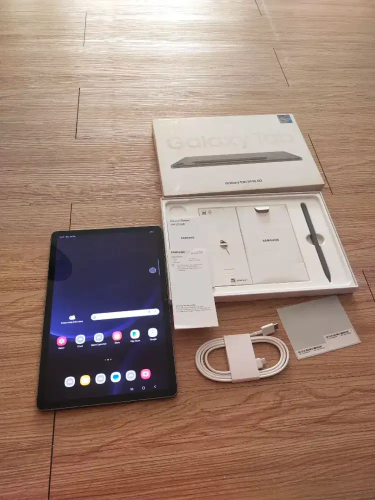 Samsung Tab S9 FE 5g 6/128 wificell sein Fullset ori bisa tt handphone