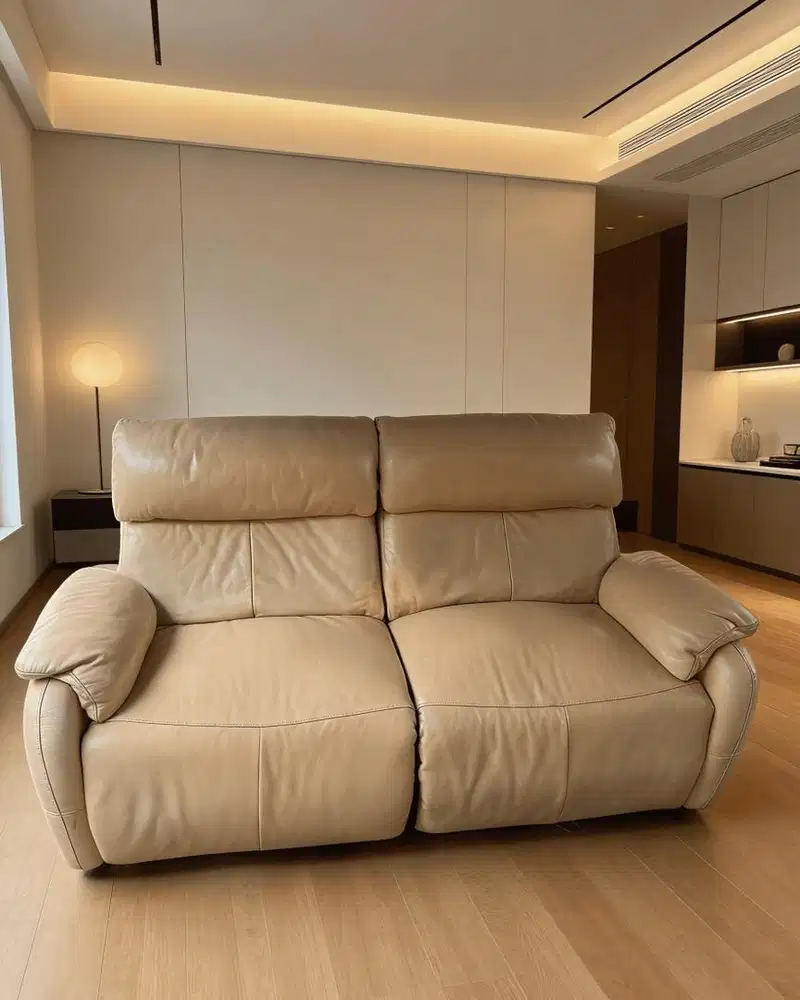 SOFA RECLINER ELECTRIC 2 SEATER BRAND AMERIKA FULL LEATHER GENUINE