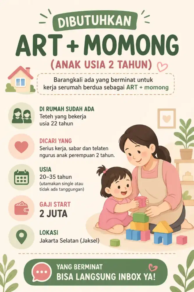 ART + MOMONG (menginap)
