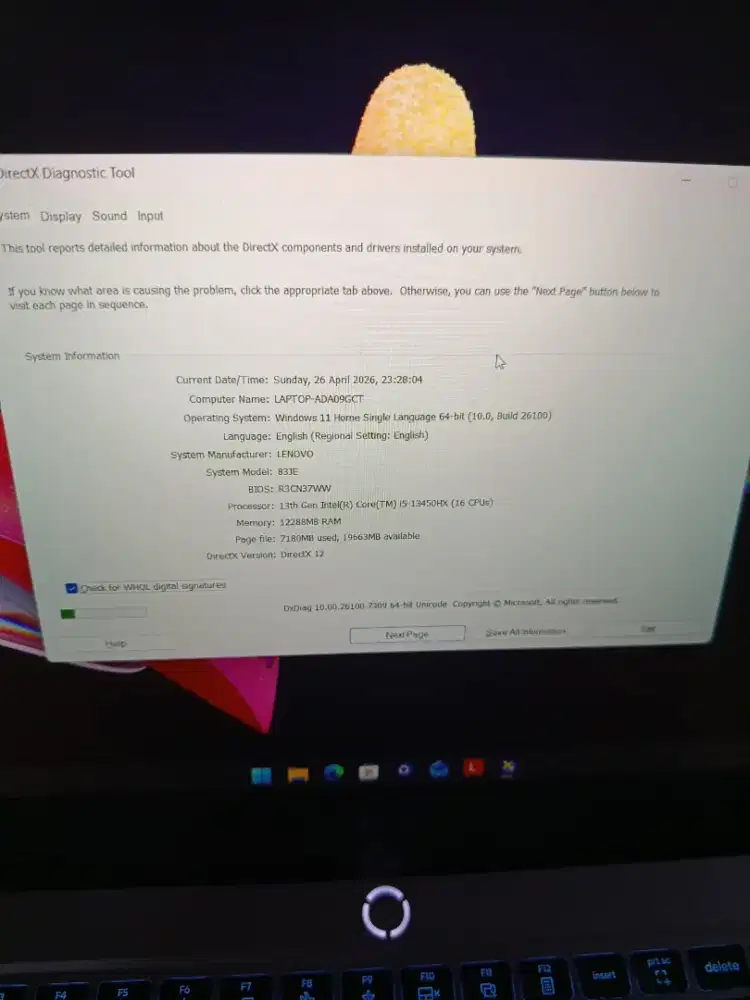 Lenovo LOQ RTX5050 Vram 8Gb