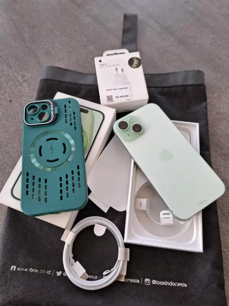 Iphone 15 128 green like new resmi ibox