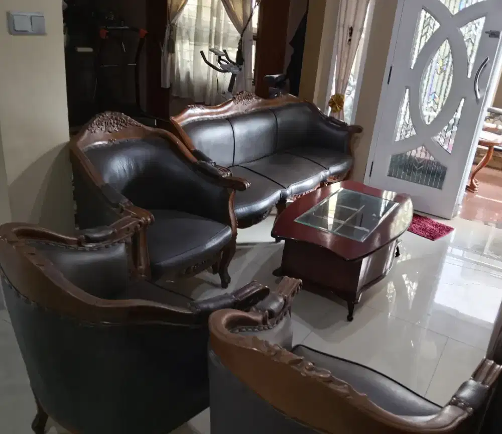 Kursi Tamu Jati Ukir Set Lengkap