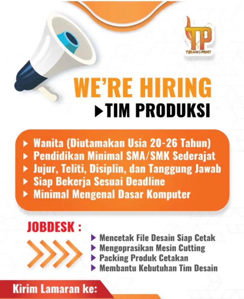 Admin Produksi Digital Printing Online Shop