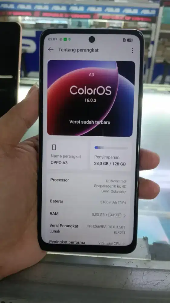 oppo A3 ram 8+4/ 128gb