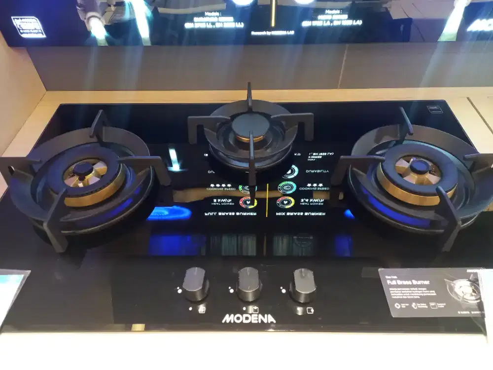 MODENA BUILT IN HOB GAS 3 BURNER BLACK