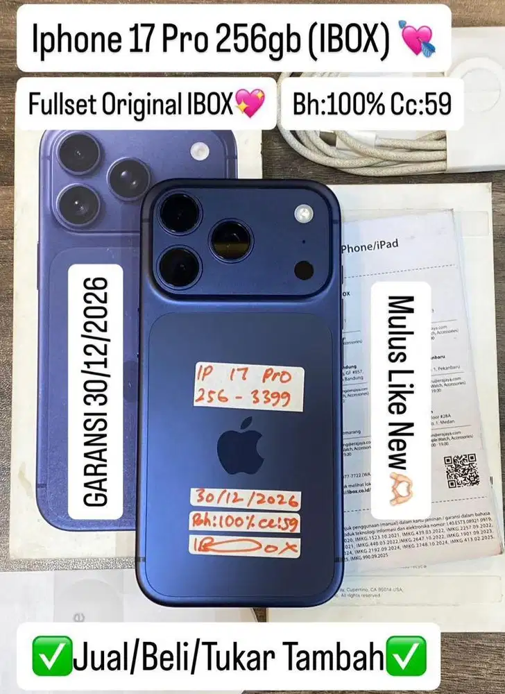 Iphone 17 Pro 256 Gb Deep Blue Resmi ibox bisa cicilan 0%