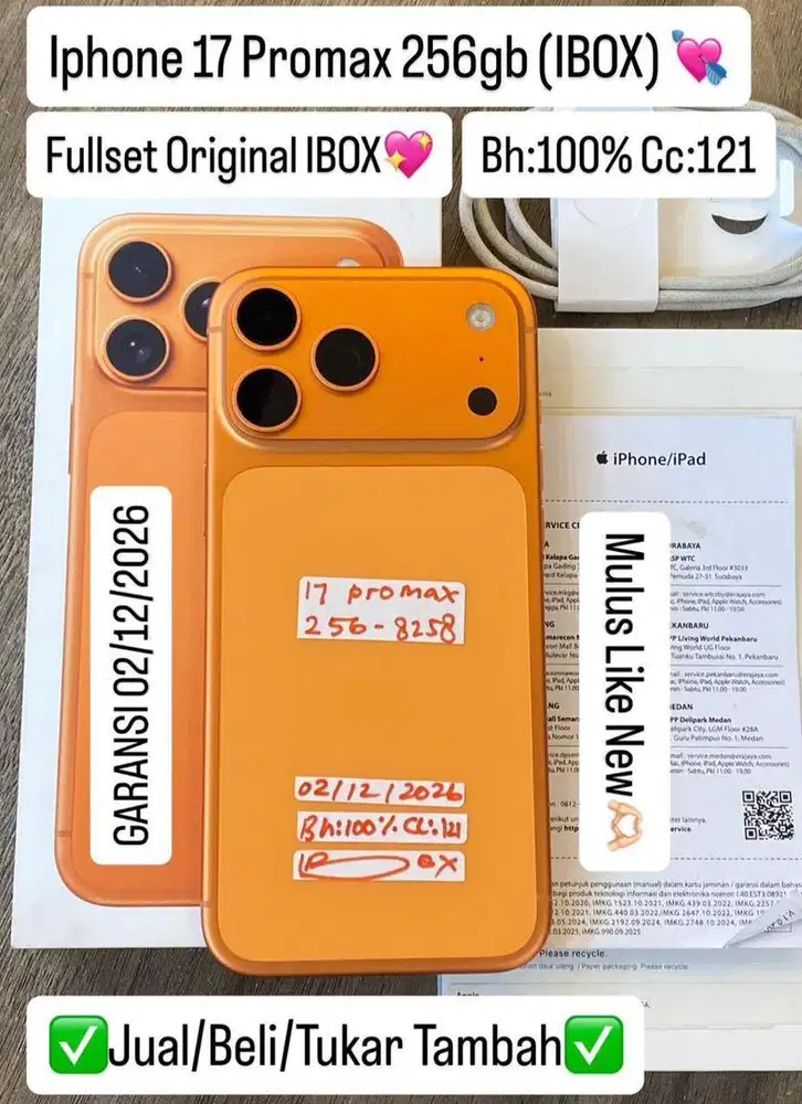 Iphone 17 Promax 256 Gb Cosmic Orange Ibox Garansi on
