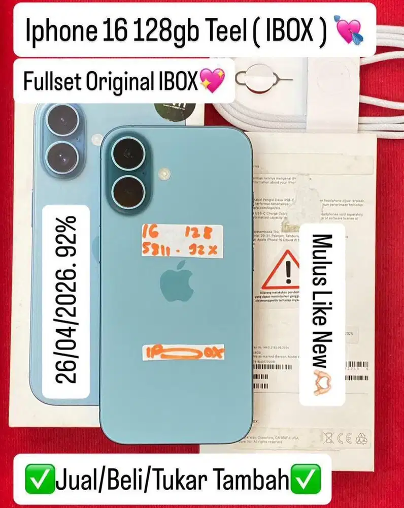 Iphone 16 128 Gb Teal Resmi ibox bisa cicilan
