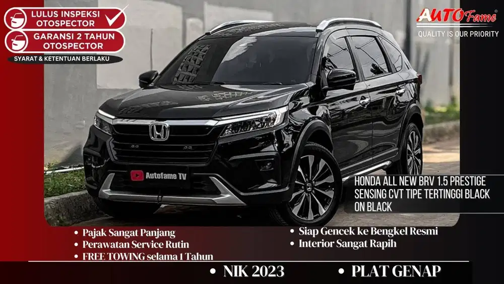 Honda All New BRV 1.5 Prestige Sensing CVT TIPE TERTINGGI Black On Bla