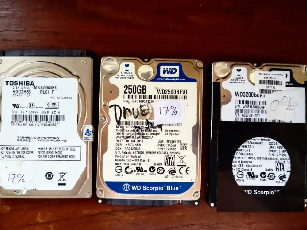 ( health 0% & 17% ) 3 HDD laptop health rendah bgt