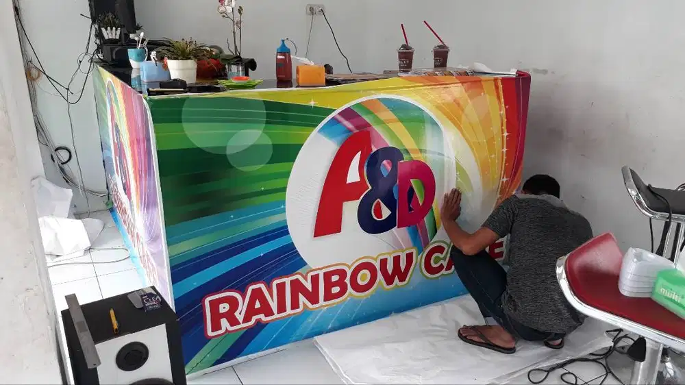 sticker promosi printing cutting outdoor & kaca film rumah tolak panas