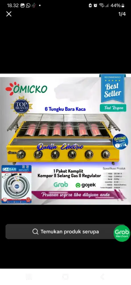 Jual kompor panggangan 4 tungku bekas