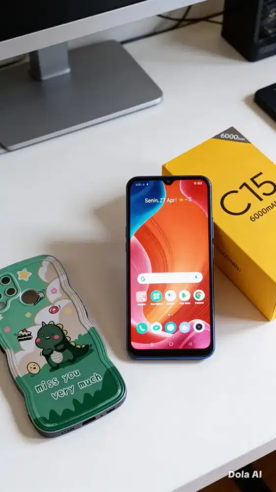 Realme c15 ram 4/64 hp GK pernah servis lcd ori
