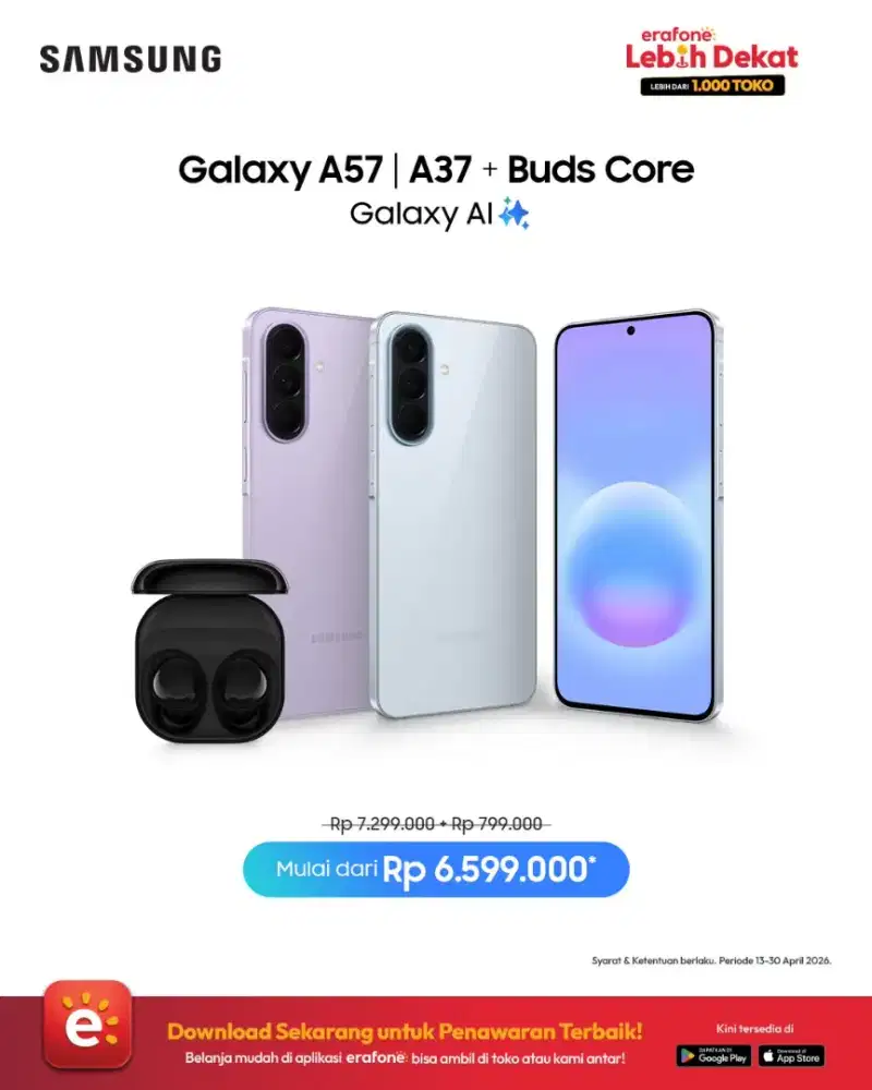SAMSUNG A37 5G | A57 5G  Mulai 6 Jutaan | Dapatkan Galaxy Buds Core