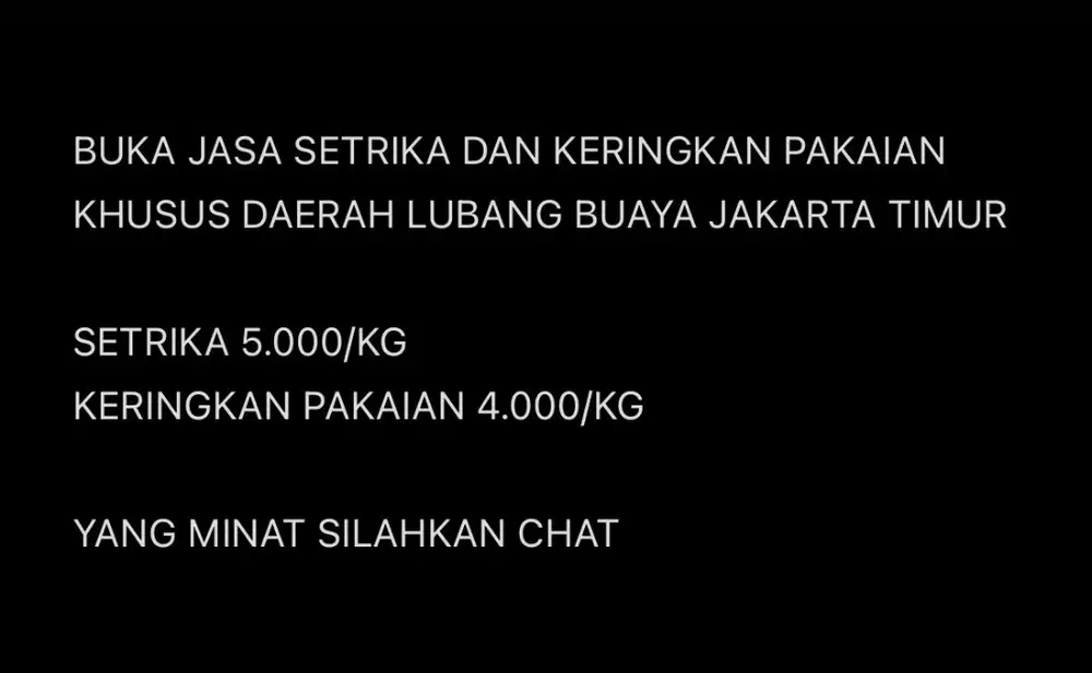 Buka jasa setrika dan keringkan pakaian
