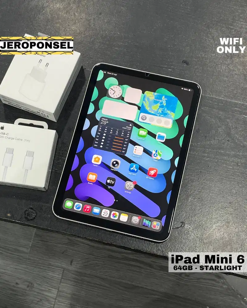 IPAD MINI 6 64GB STARLIGHT WIFI BH 84% ORIGINAL GARANSI