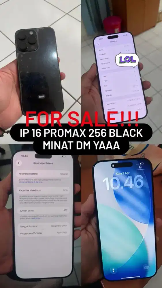 Iphone 16 promax 256gb black