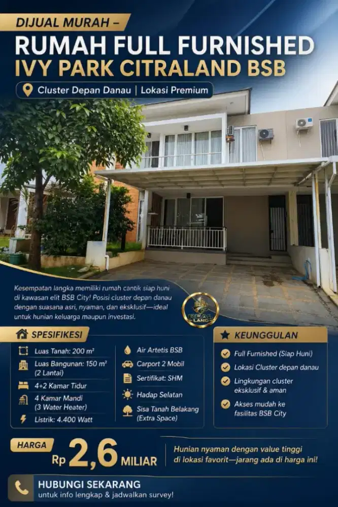 RUMAH DIJUAL DI IVY PARK CITRALAND BSB SEMARANG