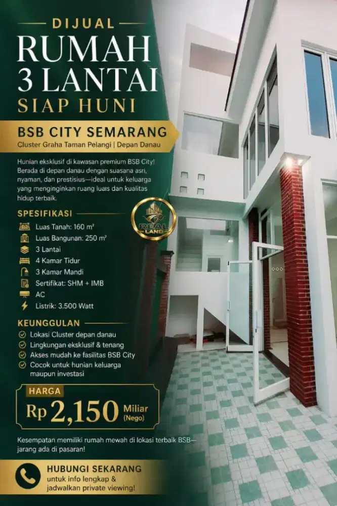 RUMAH MEWAH DI GRAHA TAMAN PELANGI BSB SEMARANG