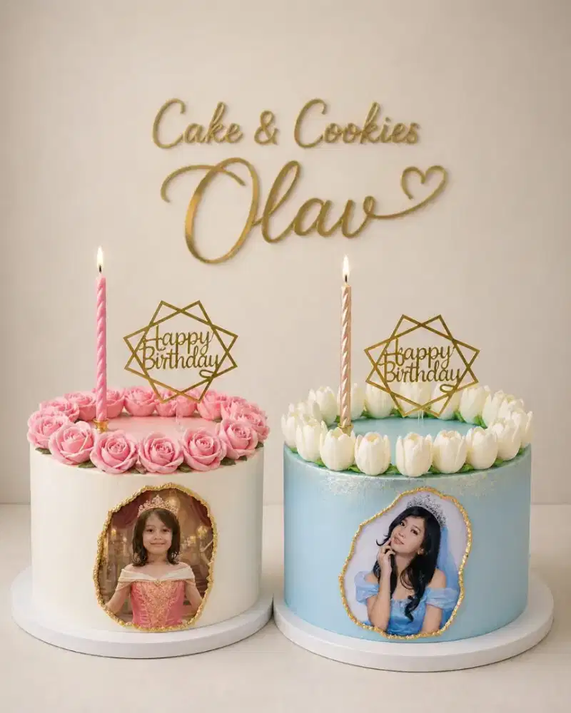 Royal Golden Photo Cake , Cake Birthday ,kue ultah