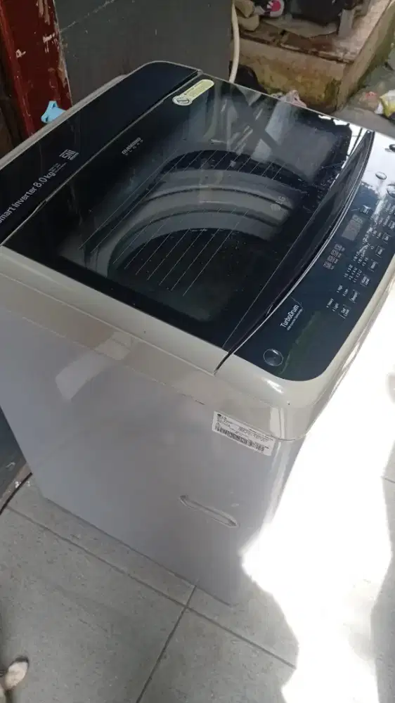 Mesin cuci toploding merk LG smart inverter 8.0kg