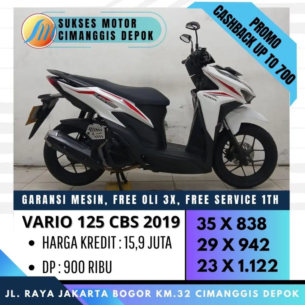 VARIO 125 ESP CBS 2019 KREDIT DP 900 UNIT BERGARANSI [SUKSES MOTOR]