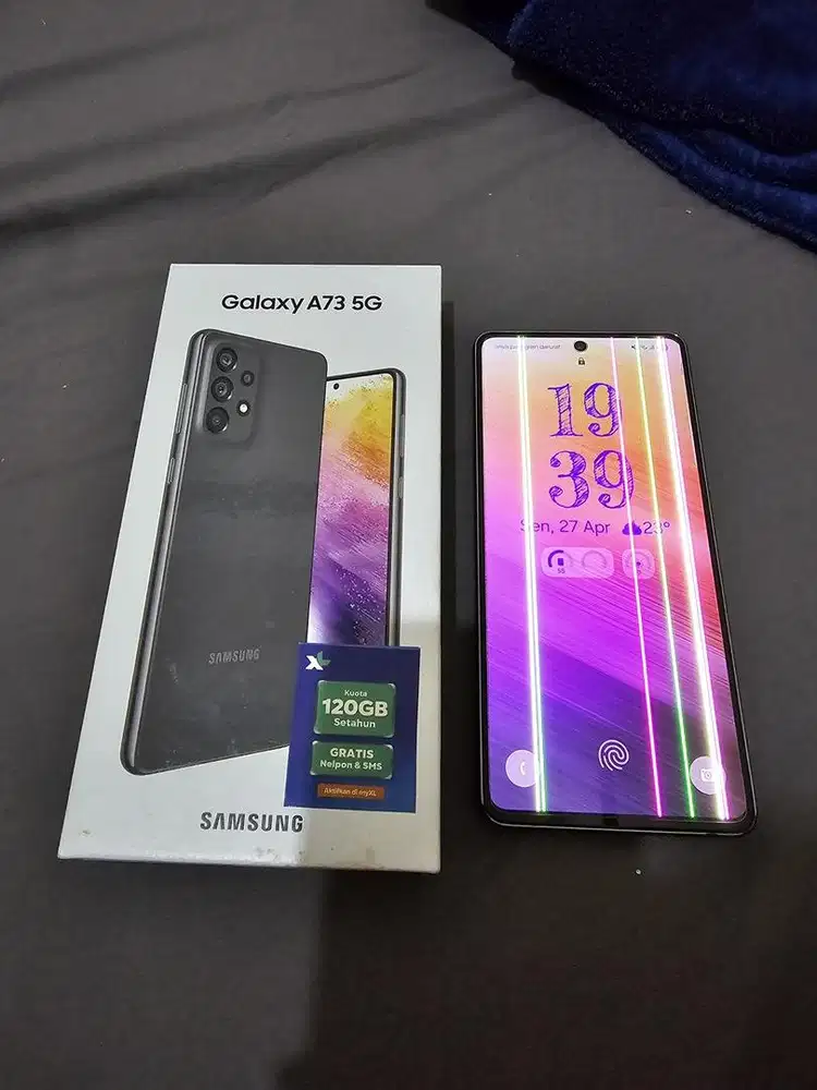Samsung a73 5G grey 8/256gb dualsim 5G+ fullset resmi SEIN RR MURAH