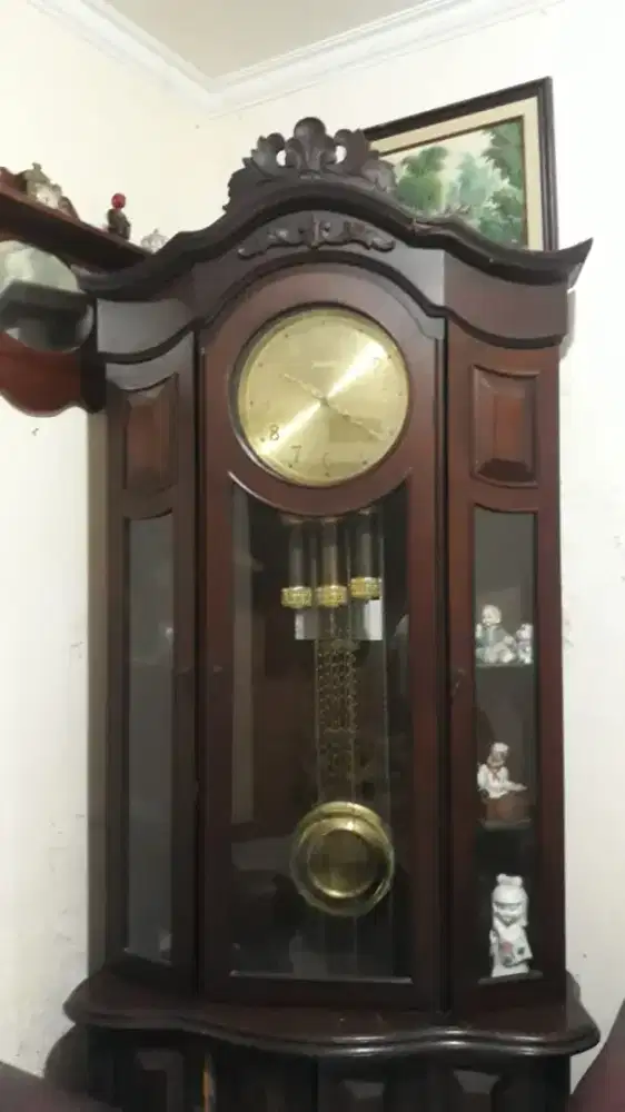 Jam duduk atau jam gembreng antik Merk junghans ,mesin lancar ,