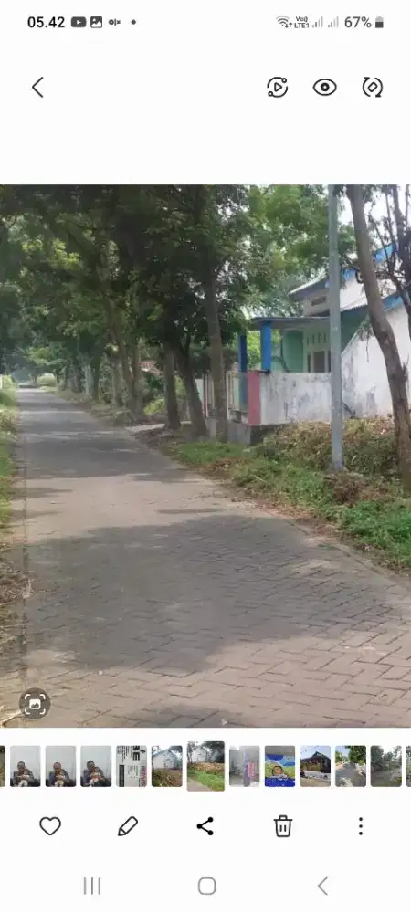 Tanah di jual Luas 222m jalan jurusan kampung