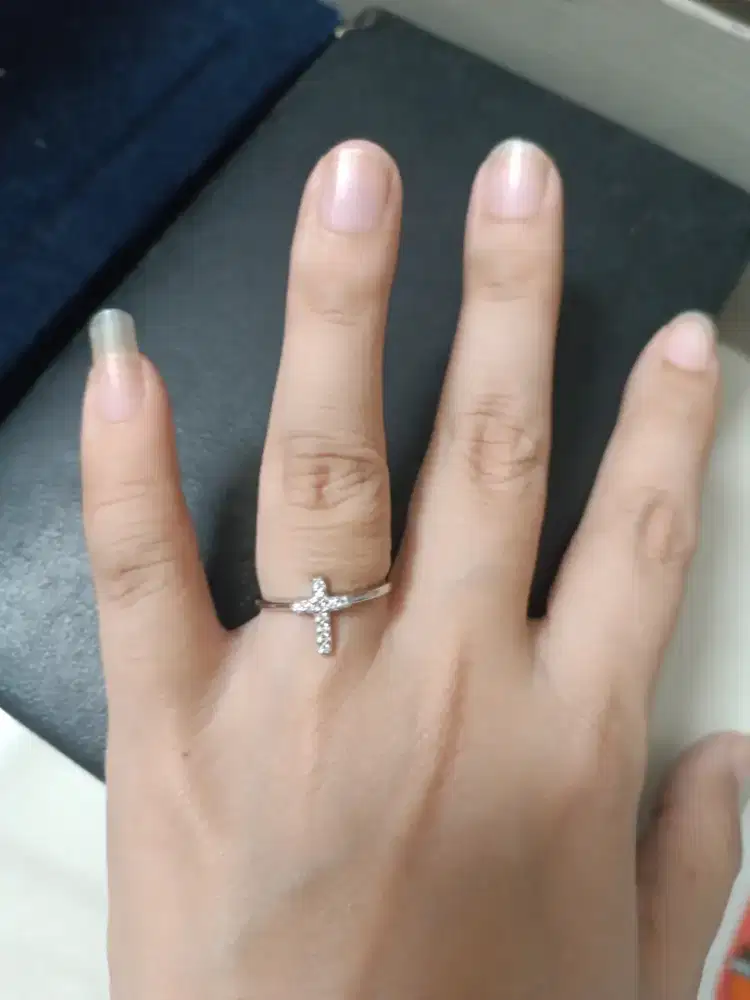 Cincin wanita perak silver s925 asliodel salib