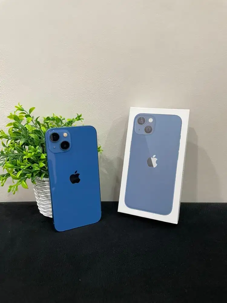 IPhone 13 256GB Blue mulus Fullset BH 100% imei Bea Cukai