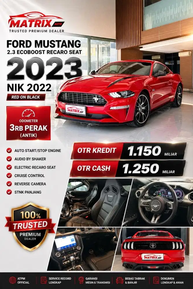 Ford Mustang 2.3 2022 Recaro Seat Low KM Antik! Mustang! Ecoboost!