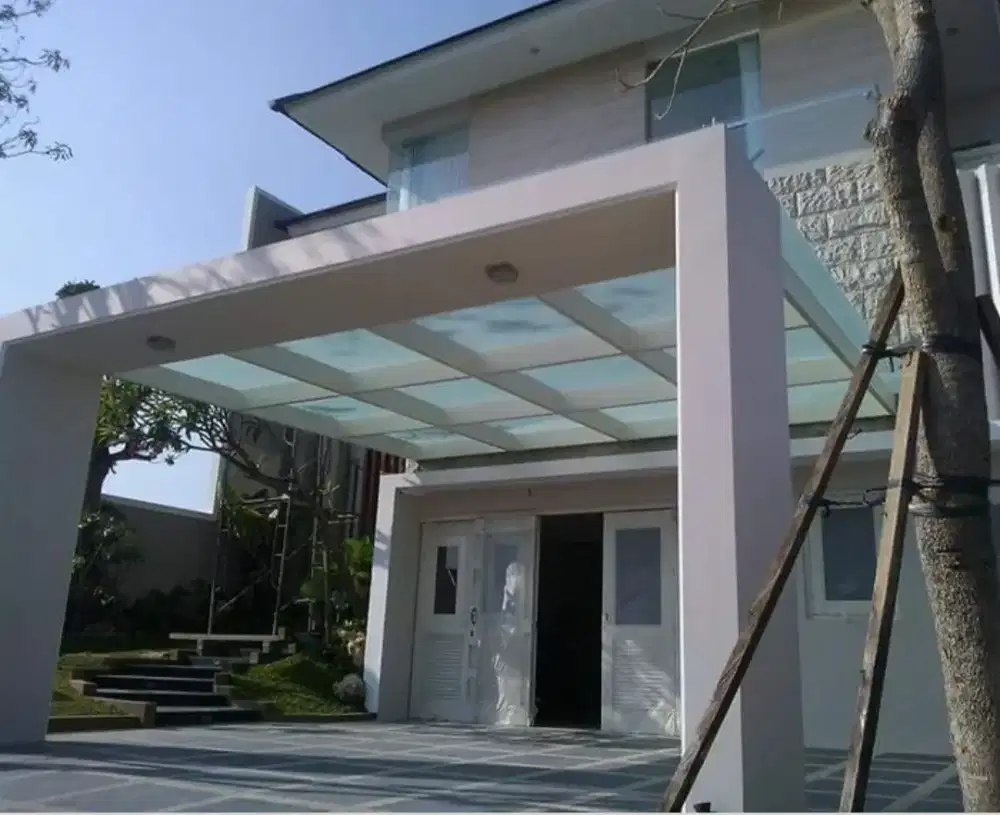 Kanopi kaca medern mewah