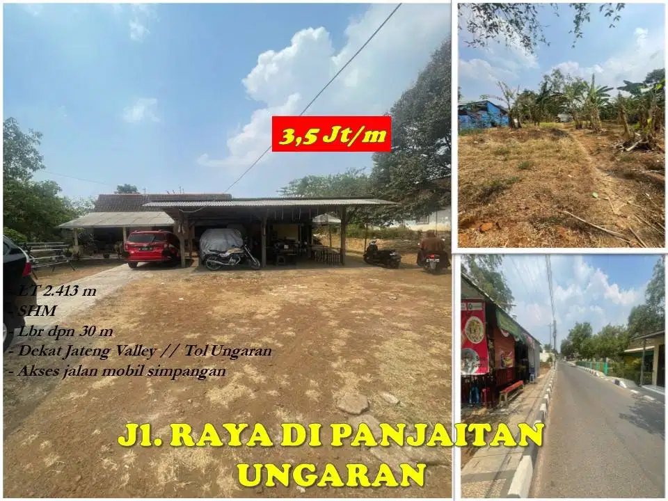 Tanah Ungaran Barat Pinggir Jl. DI Panjaitan (Susukan) dkt Jateng Vall