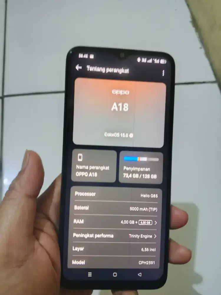 Oppo A18 ram 4+4/128 hape only