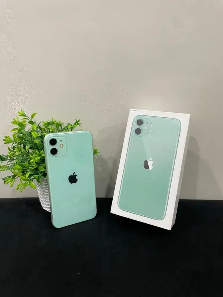 IPhone 11 128GB Green mulus lengkap Fullset BH 100% Sinyal All Operato