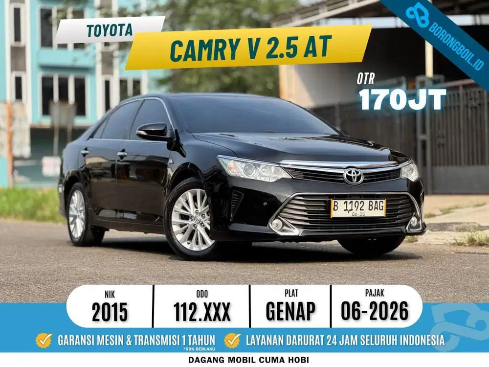 TOYOTA CAMRY V 2.5 AT 2015 HITAM LOW KM