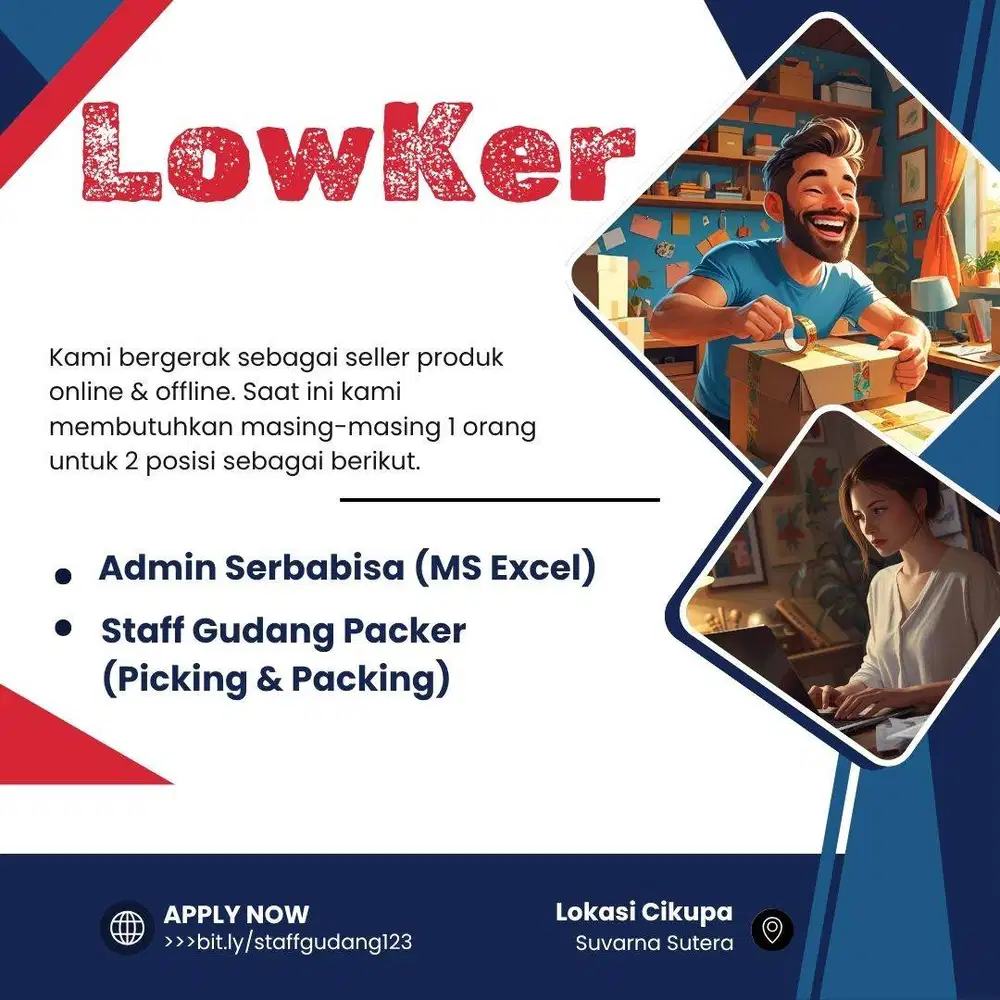 LowKer 1 Admin Serbabisa dan 1 Packer - CIKUPA
