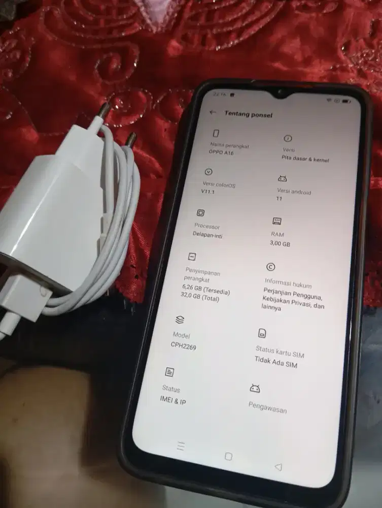 Oppo A16 Ram 3 tinggal pakai