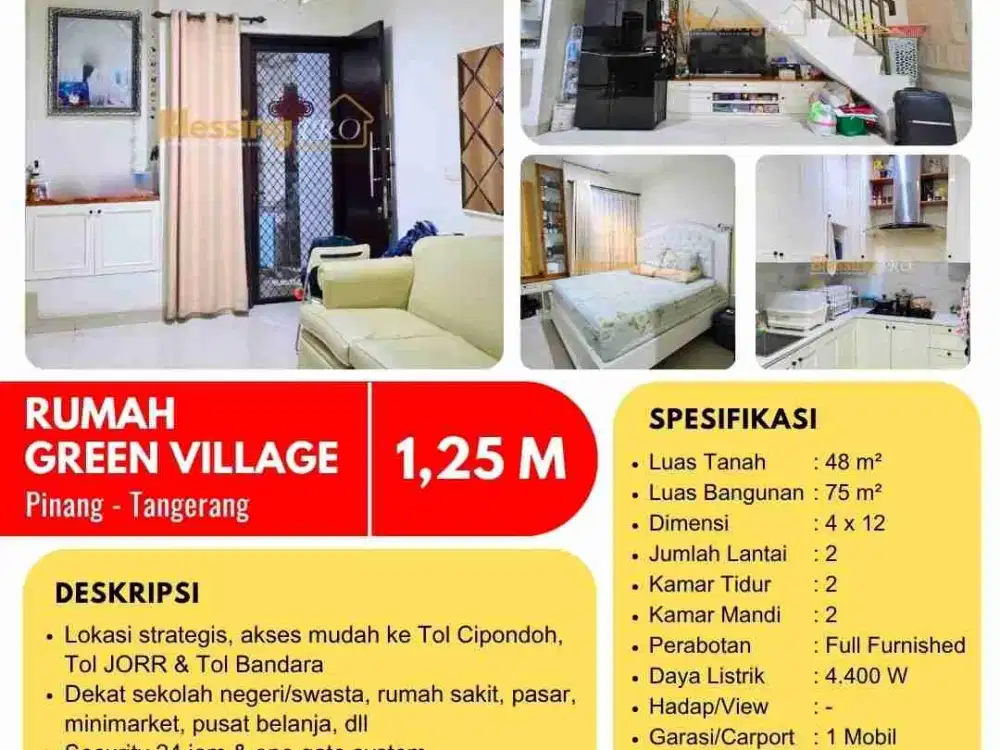 Di jual Full furnished Green Village