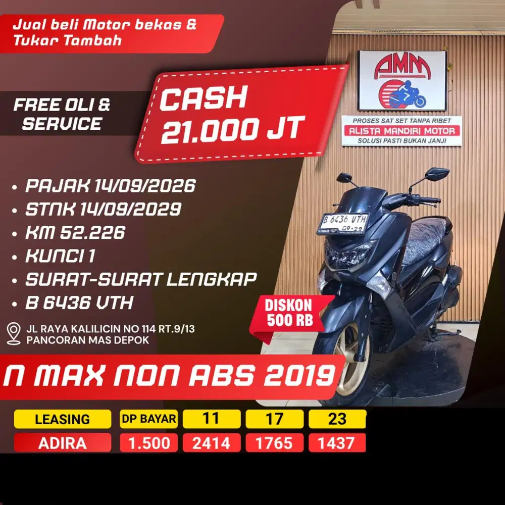 NMAX NON ABS 2019 PAJAK HIDUP CASH / KREDIT ALISTA