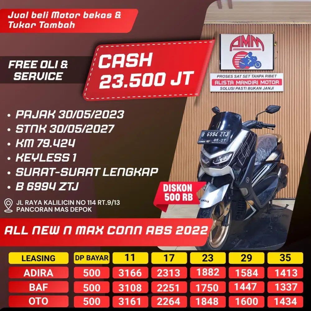 NMAX CNTC ABS, 2022, BS TT, CC, KREDIVO, CAH/ KREDIT