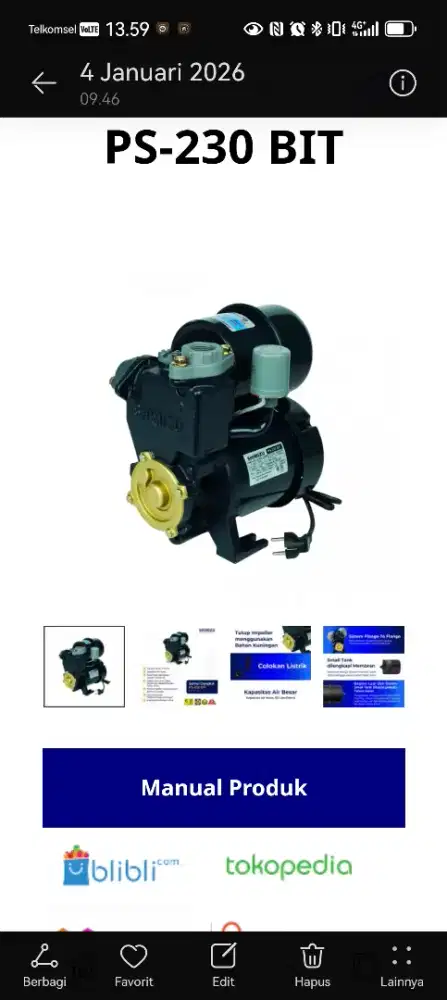 Pompa air shimizu 135e