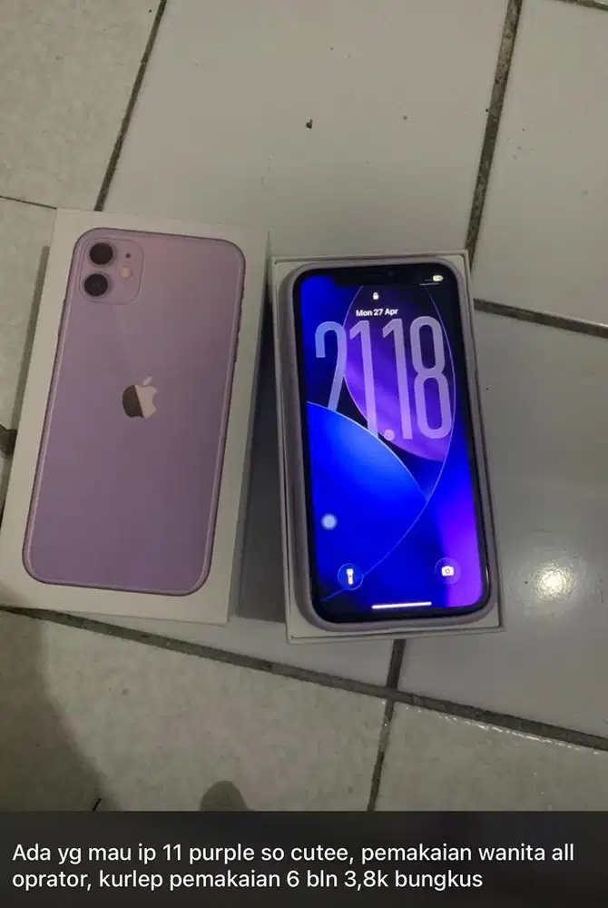 Jual HP iphone 11 purple