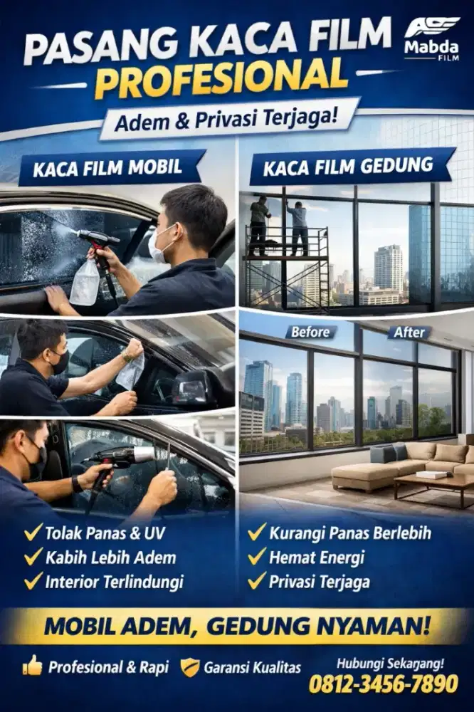 Pemasangan kaca film mobil Dan gedung