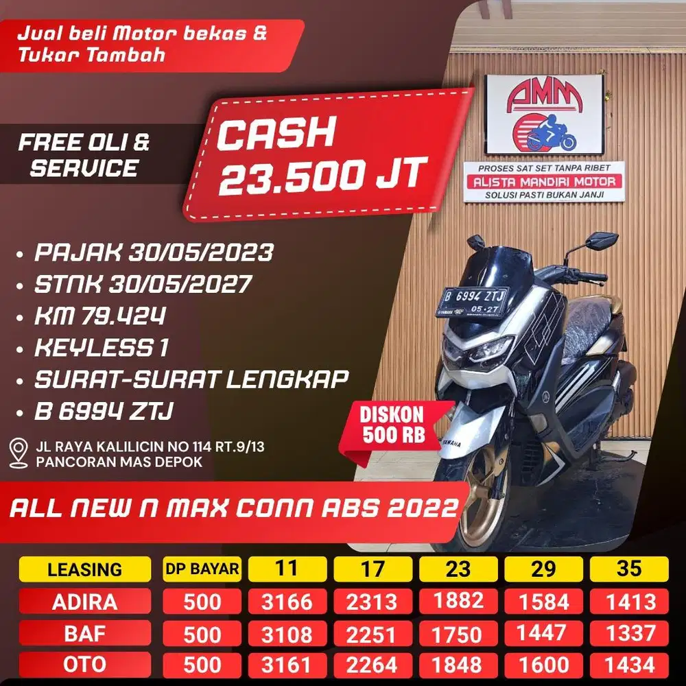 KREDIT DP 500 NMAX CONN ABS 2022 BISA CASH/TRADE IN/PAKAI CC/PAYLATER