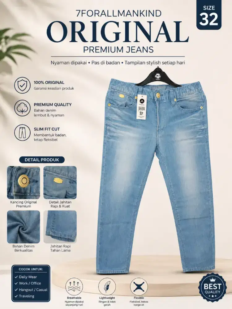 Celana jeans pria branded original (GUESS) murah size 32
