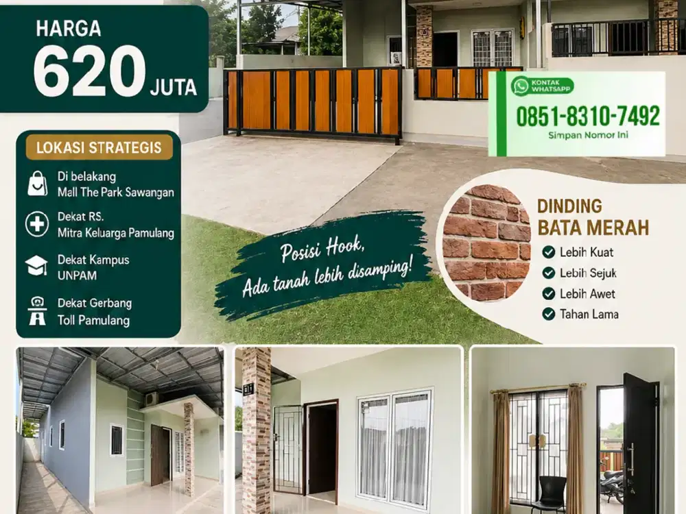 Rumah 1 lantai Cantik Minimalis pondok petir depok