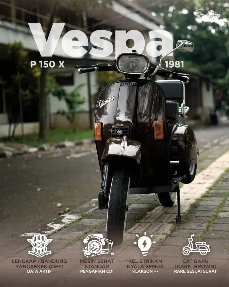 VESPA P 150 X 1981 DARK BROWN